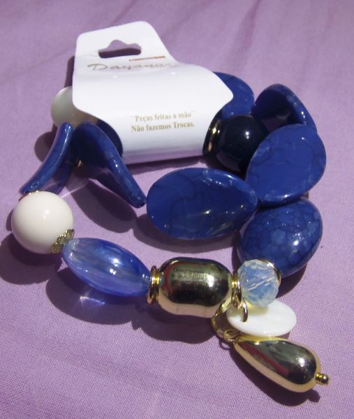 Pulseira de pedraria azul